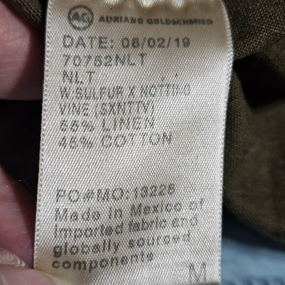 AG Adriano Goldschmied Brown Utilitarian Women's Linen Blend Shirt NWOT Size M - Picture 4 of 7